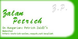 zalan petrich business card